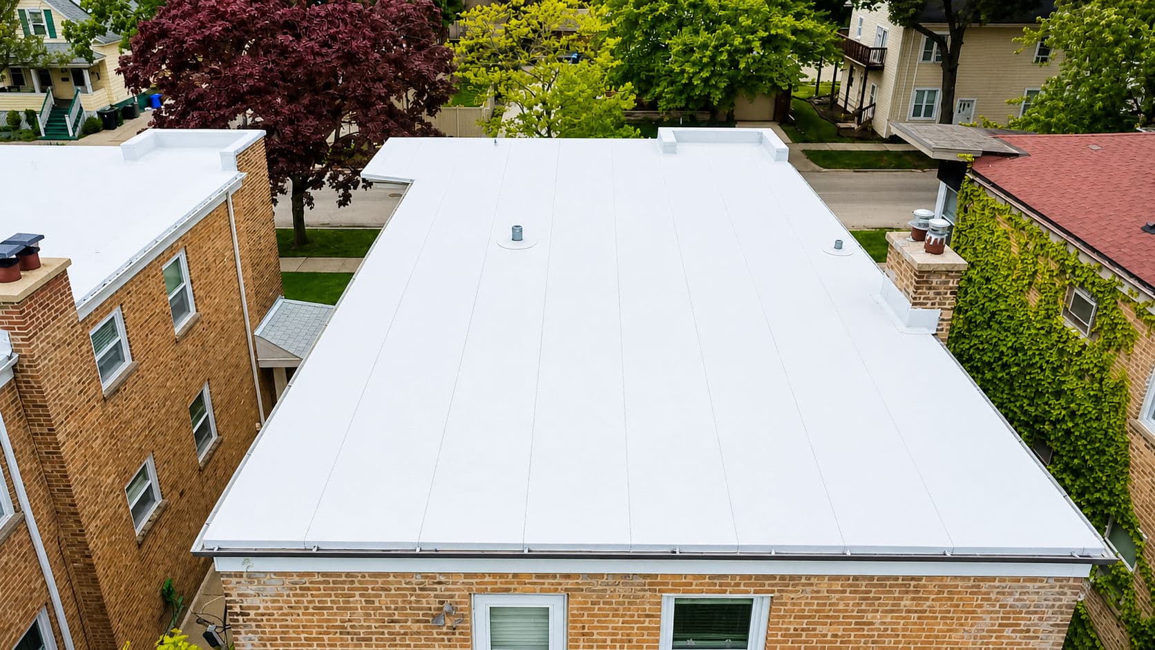 Flat Roof Tear-Off and Tapered Deck Re-Roof in Forest Park image